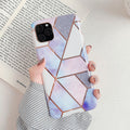Electroplated geometric marble phone case