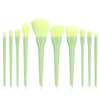 Candy color 10 cosmetic brushes set plastic short rod soft bristles