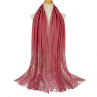 Solid color hollow scarf