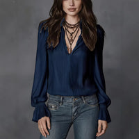 Fashionable And Elegant Long-Sleeve Solid-Color Casual Top For Women