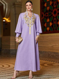 Dubai Robe Refined Handmade Lace Applique Dress