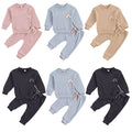 Round Neck Rainbow Embroidery Long Sleeve Suit