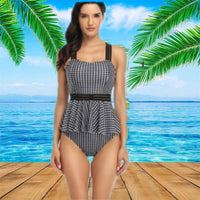 Skirt-style split swimsuit female digital printing