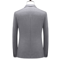 Men's Slim-fit Solid Color Double-row Two-button Suit