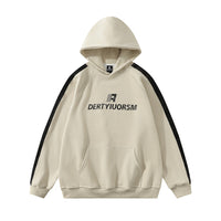 Street Letter Print Loose Hooded Sweater