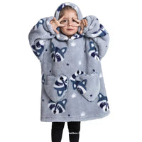 Boys And Girls Comfortable Cotton Velvet Cold-proof Clothes Lazy Blanket Hooded Plus-sized Thickened Blanket Lazy Clothes Children's Sleepwear