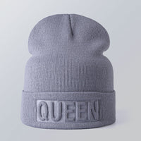 Solid color embossed knitted hat