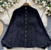 French Shirt Women's Early Autumn New Sweet Heavy Lace