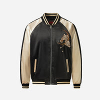 Mens Loose Fit Polyester Embroidered Chinese Style Jacket