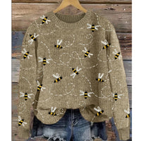 Womens Pullover Sporty Casual Crew-Neck Long-Sleeve Top