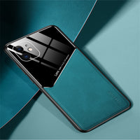 Magnetic leather grain mobile phone case full lens
