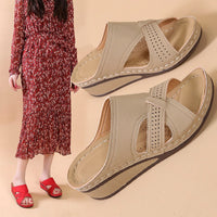 Poe Heeled Retro Hollow Out Slippers For Women