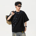Men's Cotton Loose-Fit Short-Sleeve T-Shirt With Snowflake Print