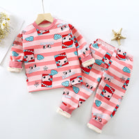 Children Velvet Thermal Underwear Suit