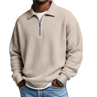 Mens Half-Zip Collared Polo Shirt Top