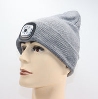 Factory Direct Sales New LED Lamp Knitted Hat Autumn And Winter Warm Outdoor Night Run Riding Lamp Hat Warm Led Hat