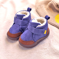 Fleece-lined Thick Non-slip Soft Bottom Boys And Girls Short Boots Infant Snow Boots