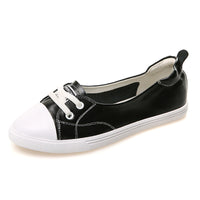 Leather White Shoes Women's Low-cut Flat Casual Shoes