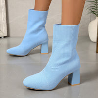 New Knitted Round Head Sleeve High Heel Socks Boots