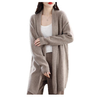 Womens Stylish Loose-fitting Mid-length Knit Cardigan