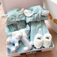 Baby One-piece Double-layered Footwear Plus Velvet Romper Thick Winter