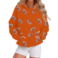 Hooded Sweatshirt With Baseball Elements Digital Design