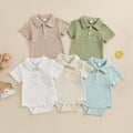 Baby Fashion Casual Solid Color Waffle Jumpsuit