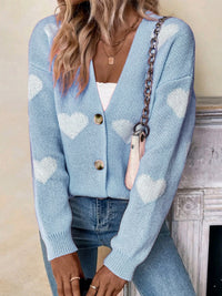 Sweater Women's Long-sleeved Cardigan Valentine's Day Love Pattern Sweater