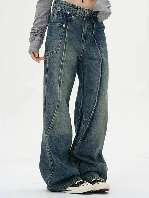 Washed Worn Jeans Women's High Waist Special-interest Design