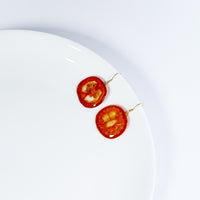 Real Fruit Slice Earrings Resin Strawberry Lemon And Fig Earrings