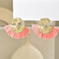 Luxury Retro-chic Fan-shaped Statement Earrings With Geometric Tassels