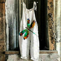 Vintage Print Wide Leg Women's Jumpsuit