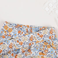 Girls' Suspender Top Floral Shorts Set For Children