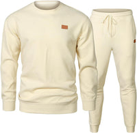 Men's Sports Casual Round Neck Jacquard Two-piece Dress Of Knitted Sweater