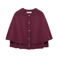 Round Neck Loose Slimming Solid Color Knitted Shawl