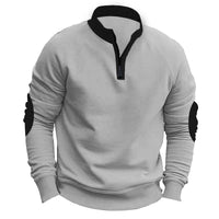 Stand Collar Pullover Half Zip Long Sleeve Coat