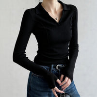 Womens Fashionable Vintage Slim-Fit Knit Sweater