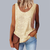 Women's Sequined Loose Crew-Neck Top