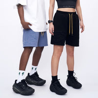 Heavy Embroidery Loose Shorts Solid Color Casual