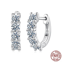 Silver Ziyun New Shining Single Row Light Luxury Moissanite Ear Clip Women