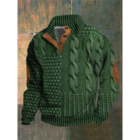 3D Digital Printing Stand Collar Men's Street Trend Buckle Polo Sweater