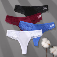 Women's Cotton Low V Waist Lace Stitching Underwear