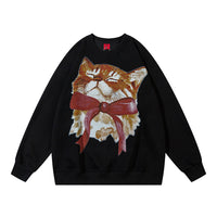 Kitten Printed Crew Neck Sweatshirt