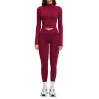 Nude-Feel Yoga Set Zipper Tight-Fit