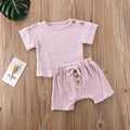 Unisex Baby Short Sleeve Shorts Gauze Casual Homewear