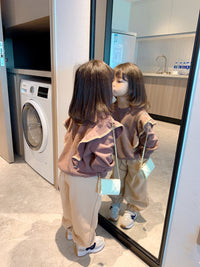 Girls' Suit Autumn And Winter Fleece Sweater Casual Pants