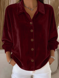 Womens Multi-Color Velvet Cardigan With Long Sleeves For Casual Wear
