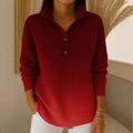 Simple Relaxed Fit Retro Long Sleeve Top For Women