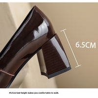 Women's Retro Minority Design Fashion Tie Square Toe High Heels Mary Jane Shoes