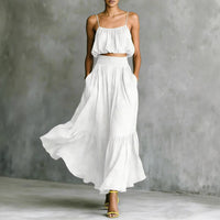 Two-piece High-waist Flared Skirt Set